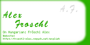 alex froschl business card